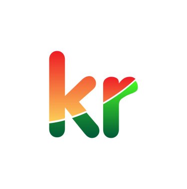 İlk Harf KR Logosu Küçük Harf, Renkli Logotype Modern ve Basit Logo Tasarımı.
