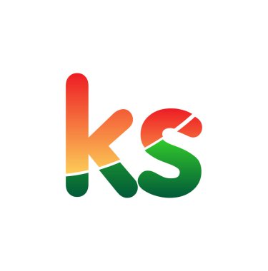 İlk harf KS Logosu Küçük Harf, renkli logotip Modern ve Basit Logo Tasarımı.