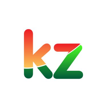 İlk Harf KZ Logosu Küçük Harf, Renkli Logotype Modern ve Basit Logo Tasarımı.