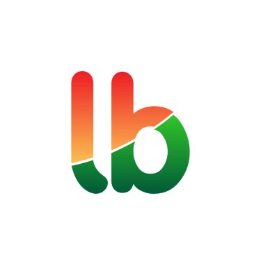 İlk Harf LB Logosu Küçük Harf, Renkli Logotype Modern ve Basit Logo Tasarımı.