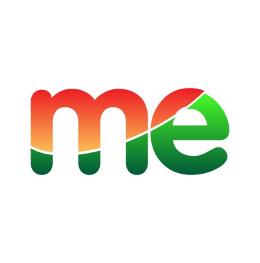 İlk Harf ME Logosu Küçük Harf, Renkli Logotype Modern ve Basit Logo Tasarımı.
