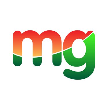 İlk Harf MG Logosu Küçük Harf, Renkli Logotype Modern ve Basit Logo Tasarımı.