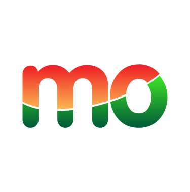 İlk Harf MO Logosu Küçük Harf, Renkli Logotype Modern ve Basit Logo Tasarımı.