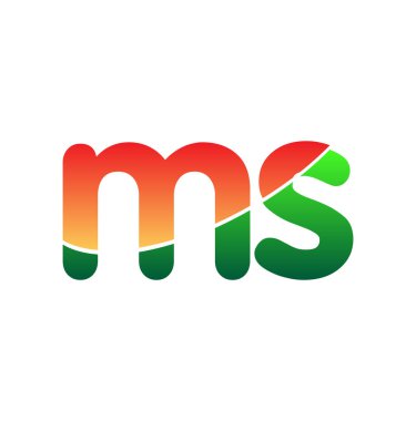 İlk harf MS Logosu Küçük Harf, renkli logotip Modern ve Basit Logo Tasarımı.