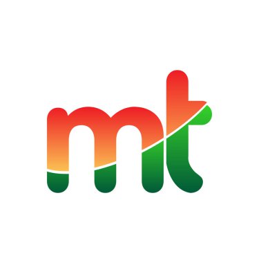 İlk Harf MT Logosu Küçük Harf, Renkli Logotype Modern ve Basit Logo Tasarımı.