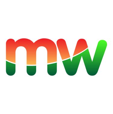İlk harf MW Logo Küçük harf, renkli logotip Modern ve Basit Logo Tasarımı.
