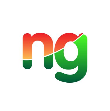 İlk Harf NG Logosu Küçük Harf, Renkli Logotype Modern ve Basit Logo Tasarımı.