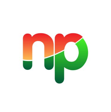 İlk Harf NP Logosu Küçük Harf, Renkli Logotype Modern ve Basit Logo Tasarımı.