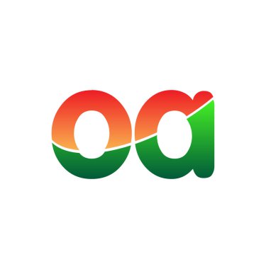 İlk Harf OA Logosu Küçük Harf, Renkli Logotype Modern ve Basit Logo Tasarımı.