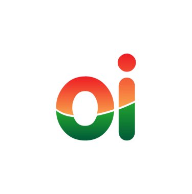 İlk Harf OI Logosu Küçük Harf, Renkli Logotype Modern ve Basit Logo Tasarımı.