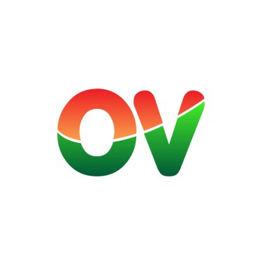 İlk Harf OV Logosu Küçük Harf, Renkli Logotype Modern ve Basit Logo Tasarımı.