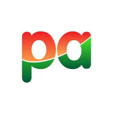 İlk Harf PA Logosu Küçük Harf, Renkli Logotype Modern ve Basit Logo Tasarımı.