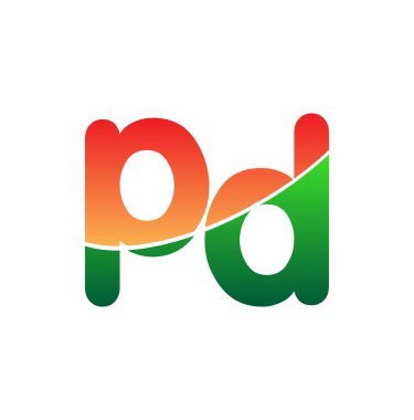 İlk Harf PD Logosu Küçük Harf, Renkli Logotype Modern ve Basit Logo Tasarımı.