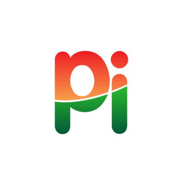 İlk Harf Harfi PI Logosu Küçük Harf, Renkli Logotype Modern ve Basit Logo Tasarımı.