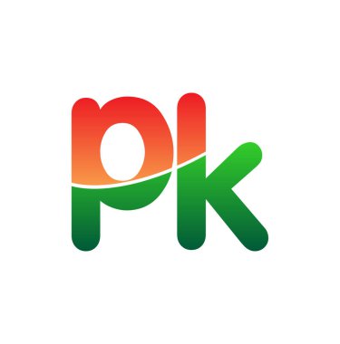 İlk Harf PK Logosu Küçük Harf, Renkli Logotype Modern ve Basit Logo Tasarımı.
