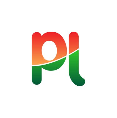 İlk Harf PL Logosu Küçük Harf, Renkli Logotype Modern ve Basit Logo Tasarımı.