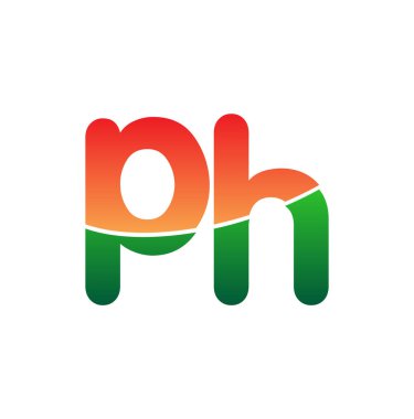 İlk Harf PH Logosu Küçük Harf, Renkli Logotype Modern ve Basit Logo Tasarımı.