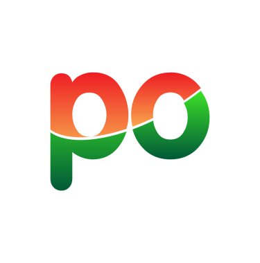 İlk Harf Posta Logosu Küçük Harf, Renkli Logotype Modern ve Basit Logo Tasarımı.