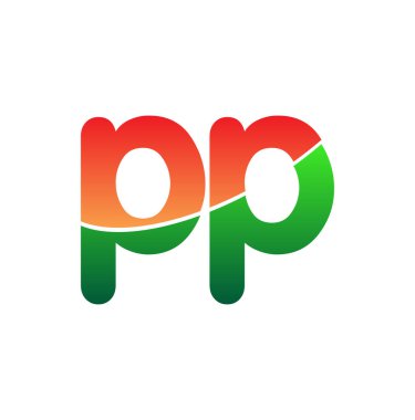 İlk Harf PP Logosu Küçük Harf, Renkli Logotype Modern ve Basit Logo Tasarımı.