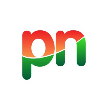 İlk Harf Harfi PN Logosu Küçük Harf, Renkli Logotype Modern ve Basit Logo Tasarımı.