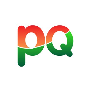 İlk Harf PQ Logosu Küçük Harf, Renkli Logotype Modern ve Basit Logo Tasarımı.