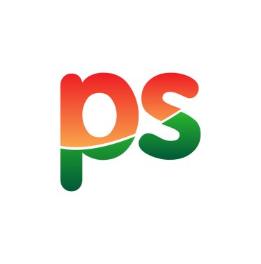 İlk harf PS Logo Küçük harf, renkli logotip Modern ve Basit Logo Tasarımı.