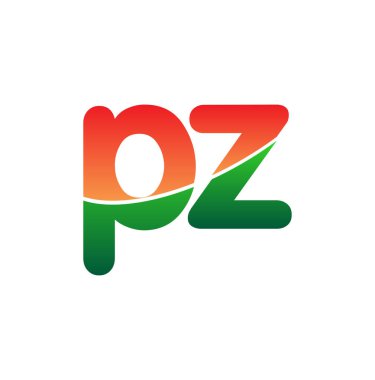 İlk Harf PZ Logosu Küçük Harf, Renkli Logotype Modern ve Basit Logo Tasarımı.