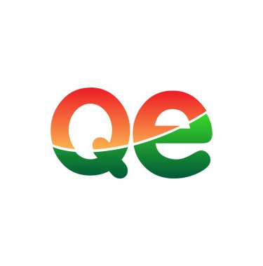 İlk harf QE Logo Küçük harf, renkli logotip Modern ve Basit Logo Tasarımı.