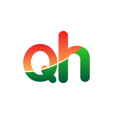İlk harf QH Logo Küçük harf, renkli logotip Modern ve Basit Logo Tasarımı.