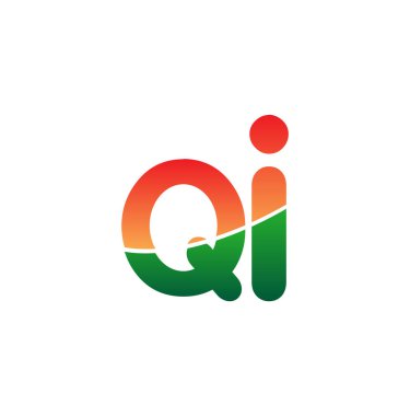 İlk harf QI Logo Küçük harf, renkli logotip Modern ve Basit Logo Tasarımı.