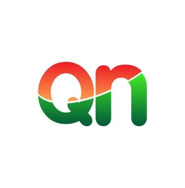 Başlangıç Harfi QN Logo Küçük Harf, Renkli Logotype Modern ve Basit Logo Tasarımı.