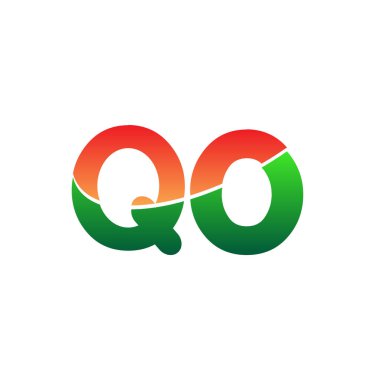 Başlangıç Harfi QO Logosu Küçük Harf, Renkli Logotype Modern ve Basit Logo Tasarımı.