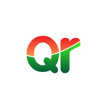 Başlangıç Harfi QR Logosu Küçük Harf, Renkli Logotype Modern ve Basit Logo Tasarımı.