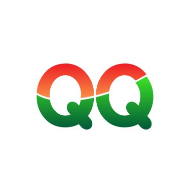 Başlangıç Harfi QQ Logosu Küçük Harf, Renkli Logotype Modern ve Basit Logo Tasarımı.