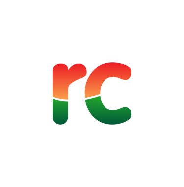 İlk Harf Harfi RC Logosu Küçük Harf, Renkli Logotype Modern ve Basit Logo Tasarımı.