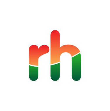 İlk harf RH Logosu Küçük Harf, renkli logotip Modern ve Basit Logo Tasarımı.