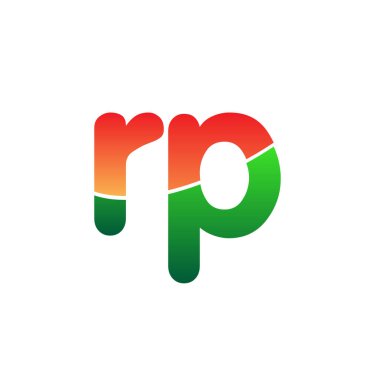 İlk Harf RP Logosu Küçük Harf, Renkli Logotype Modern ve Basit Logo Tasarımı.