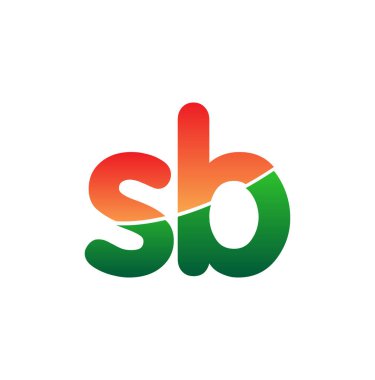 İlk Harf SB Logosu Küçük Harf, Renkli Logotype Modern ve Basit Logo Tasarımı.