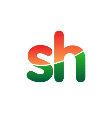 İlk Harf SH Logosu Küçük Harf, Renkli Logotype Modern ve Basit Logo Tasarımı.