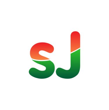 İlk Harf SJ Logosu Küçük Harf, Renkli Logotype Modern ve Basit Logo Tasarımı.