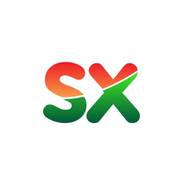 Başlangıç Harfi SX Logosu Küçük Harf, Renkli Logotype Modern ve Basit Logo Tasarımı.
