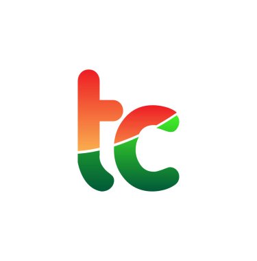 İlk Harf TC Logosu Küçük Harf, Renkli Logotype Modern ve Basit Logo Tasarımı.