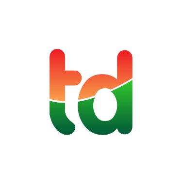 İlk Harf TD Logosu Küçük Harf, Renkli Logotype Modern ve Basit Logo Tasarımı.