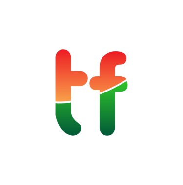 İlk Harf TF Logosu Küçük Harf, Renkli Logotype Modern ve Basit Logo Tasarımı.