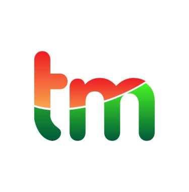 İlk Harf TM Logosu Küçük Harf, Renkli Logotype Modern ve Basit Logo Tasarımı.