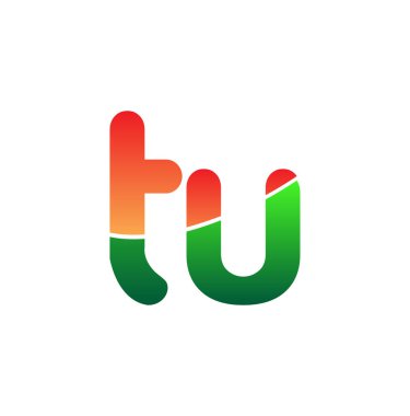 İlk Harf TU Logosu Küçük Harf, Renkli Logotype Modern ve Basit Logo Tasarımı.