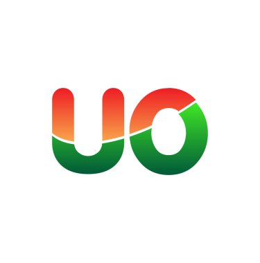 İlk Harf UO Logosu Küçük Harf, Renkli Logotype Modern ve Basit Logo Tasarımı.