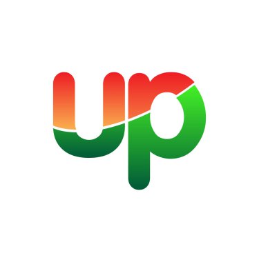 İlk Harf UP Logosu Küçük Harf, Renkli Logotype Modern ve Basit Logo Tasarımı.