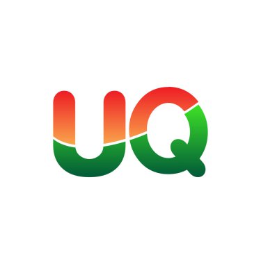 Başlangıç Harfi UQ Logosu Küçük Harf, Renkli Logotype Modern ve Basit Logo Tasarımı.