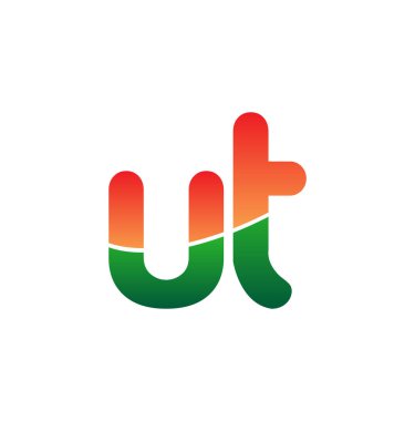 İlk Harf UT Logosu Küçük Harf, Renkli Logotype Modern ve Basit Logo Tasarımı.